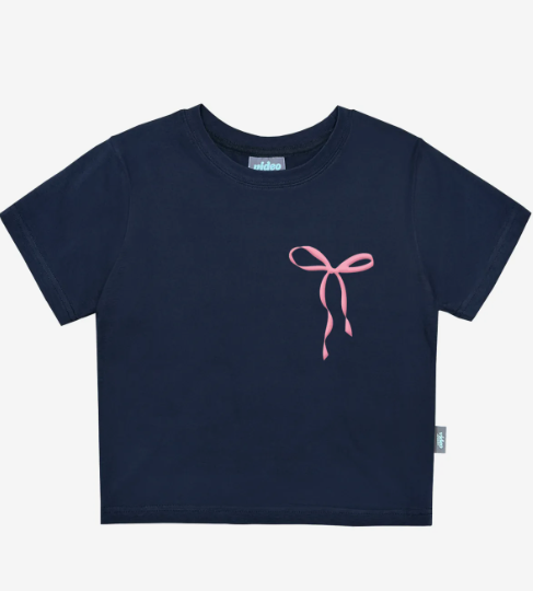 韓國 Video Jockey Small Ribbon Crop T-Shirt【VJ068】