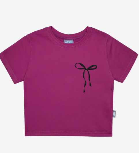 韓國 Video Jockey Small Ribbon Crop T-Shirt【VJ068】