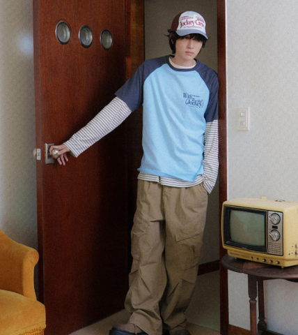 韓國 Video Jockey Lettering Jockey Raglan T-Shirt【VJ060】