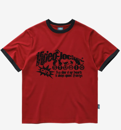 韓國 Video Jockey Cat Moida Ringer T-shirt【VJ056】