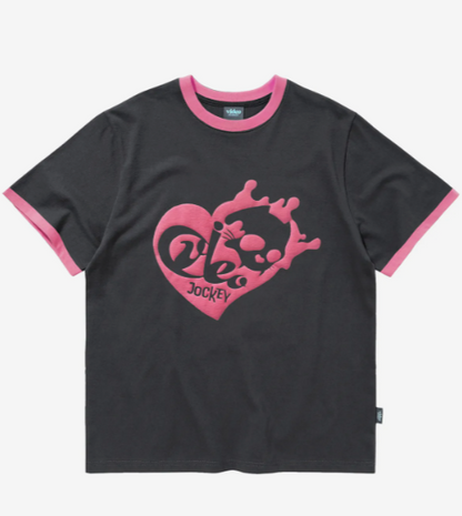 韓國 Video Jockey The skull is actually a cat ringer T-shirt【VJ054】