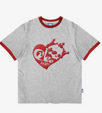 韓國 Video Jockey The skull is actually a cat ringer T-shirt【VJ054】