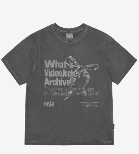 韓國 Video Jockey Pigment Ribbon Story T-Shirt【VJ049】