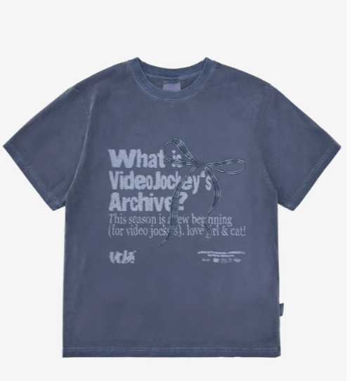 韓國 Video Jockey Pigment Ribbon Story T-Shirt【VJ049】