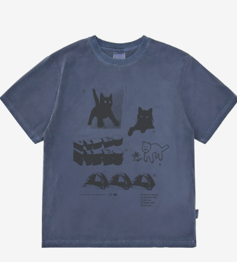 韓國 Video Jockey Pigmented Hipster T-shirt【VJ048】