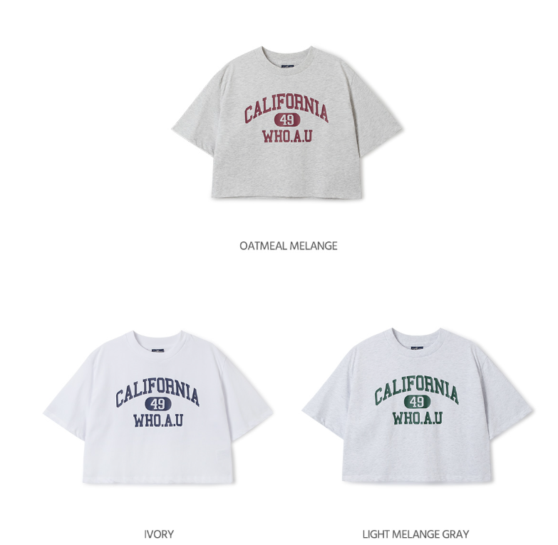 韓國 Who.A.U California Crop T-shirt【WA140】