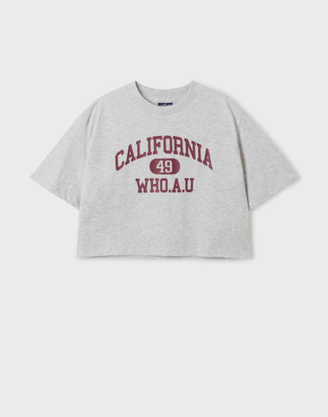韓國 Who.A.U California Crop T-shirt【WA140】