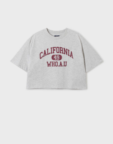 韓國 Who.A.U California Crop T-shirt【WA140】