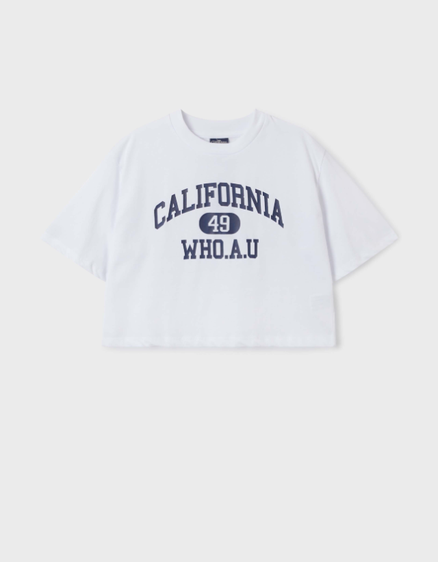 韓國 Who.A.U California Crop T-shirt【WA140】