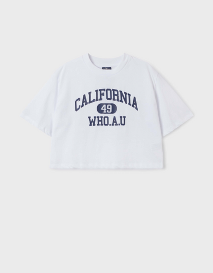 韓國 Who.A.U California Crop T-shirt【WA140】