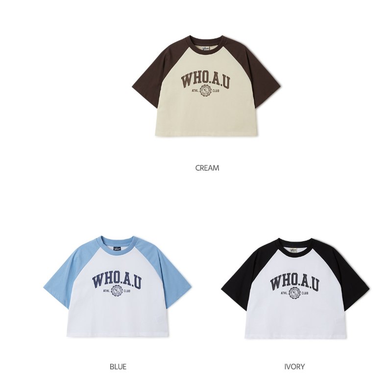 韓國 Who.A.U ATHL Crop T-shirt【WA139】