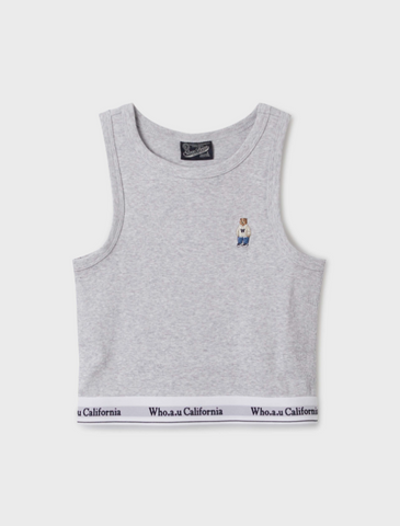 韓國 Who.A.U Steve Ribbed Banding Sleeveless【WA128】