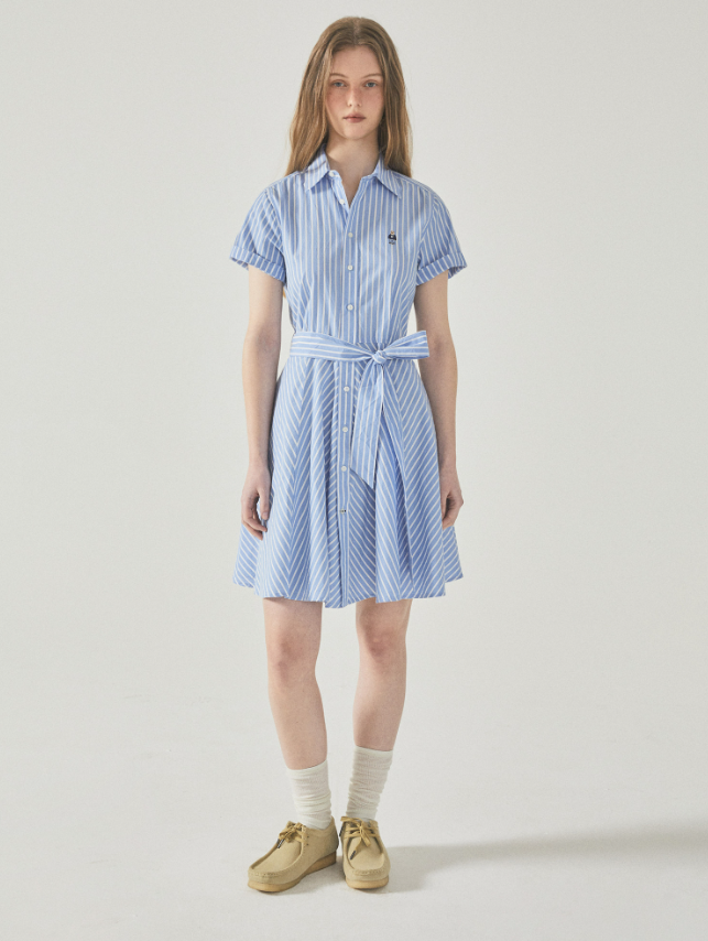 韓國 Who.A.U Steve Short Sleeve Strap Shirts Dress【WA103】