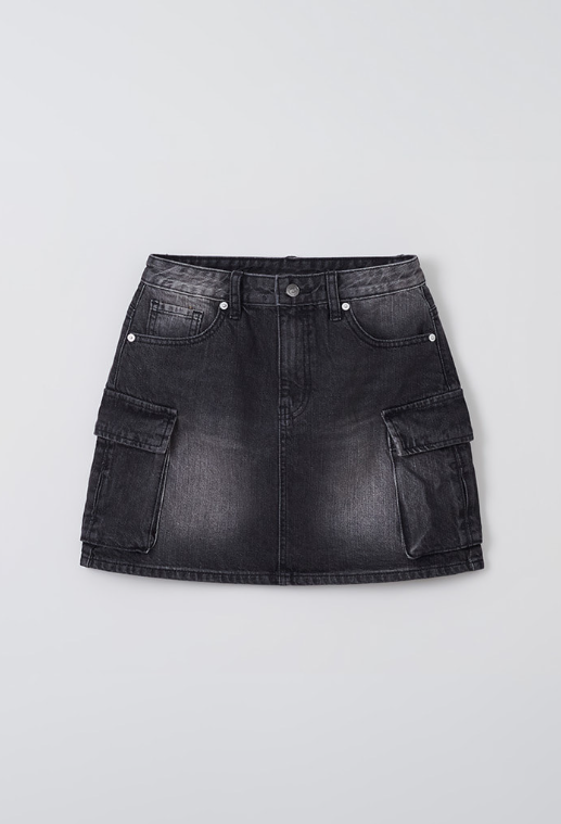 韓國 SPAO Denim Cargo Mini Skirt【SP149】