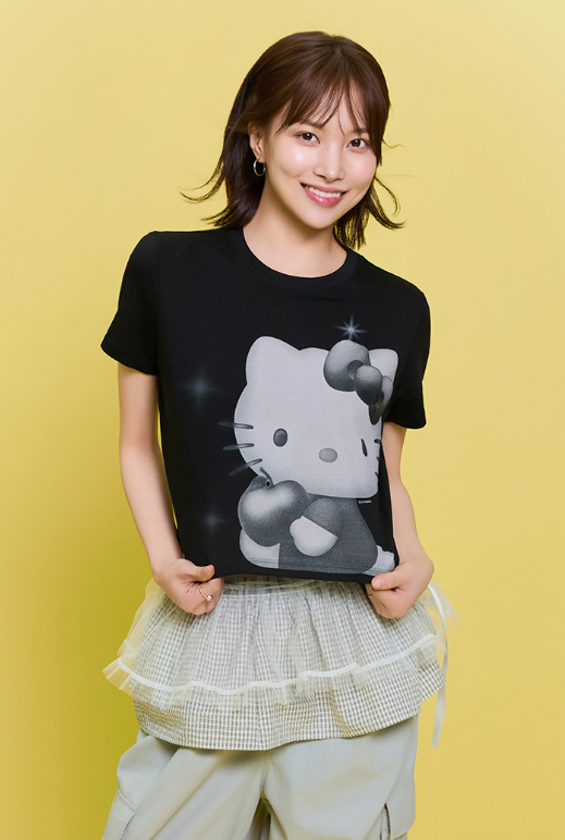 韓國 SPAO Hello Kitty Crop T-shirt【SP086】