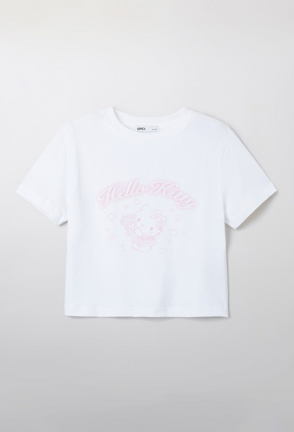 韓國 SPAO Hello Kitty Crop T-shirt【SP086】