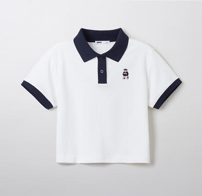 韓國 SPAO Soft Cotton Crop Collar T-shirt【SP120】