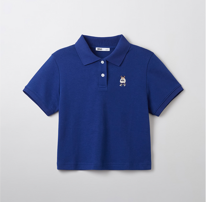 韓國 SPAO Soft Cotton Crop Collar T-shirt【SP120】