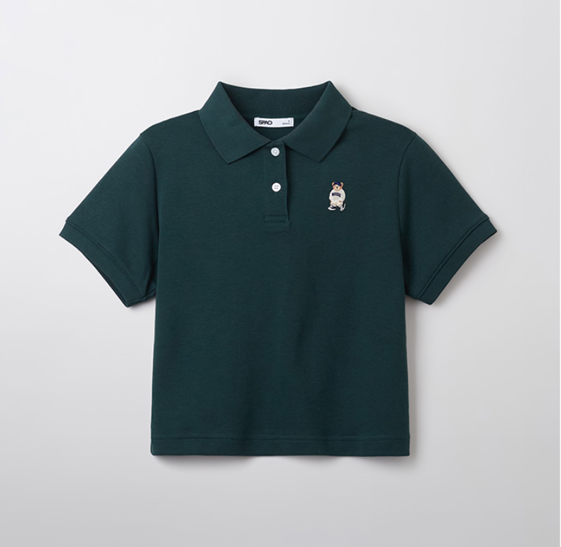 韓國 SPAO Soft Cotton Crop Collar T-shirt【SP120】