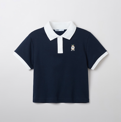 韓國 SPAO Soft Cotton Crop Collar T-shirt【SP120】