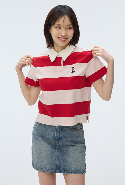韓國 SPAO Rugby Crop Short Sleeve T-Shirt【SP110】