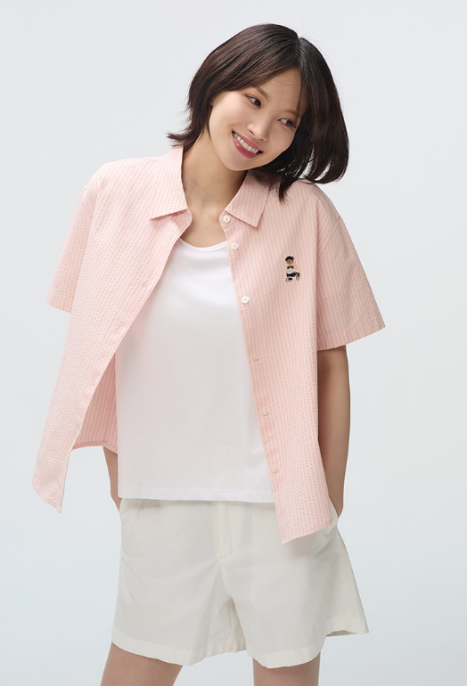 韓國 SPAO Seersucker Short Sleeve Shirt【SP107】