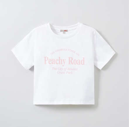 韓國 SPAO PEACHY ROAD Crop Short Sleeve T-shirt【SP162】
