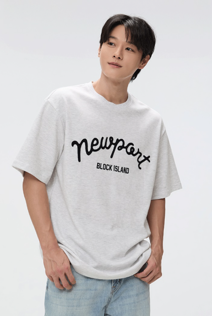 韓國 SPAO Chain embroidery short sleeve T-shirt【SP163】