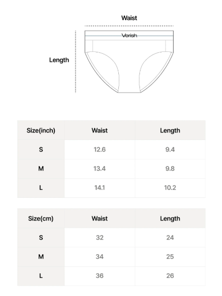 韓國 Verish Cool Fit Panty Volume Fit Logo【VE002】
