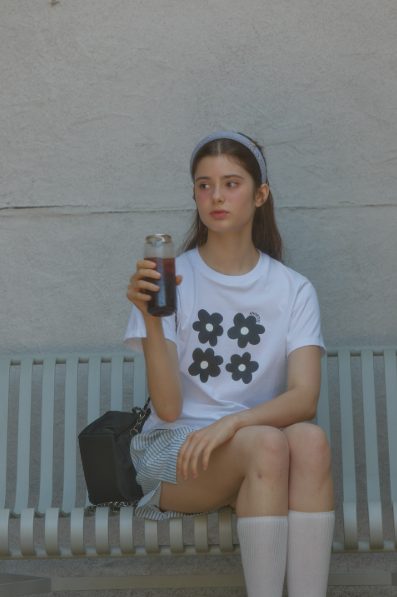 韓國 Anoetic FLOWER COMBI T-SHIRT【AT001】
