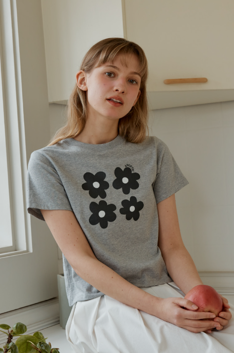 韓國 Anoetic FLOWER COMBI T-SHIRT【AT001】