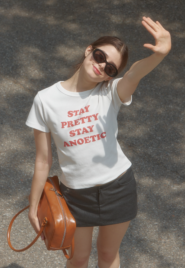 韓國 Anoetic STAY PRETTY T-SHIRT【AT002】