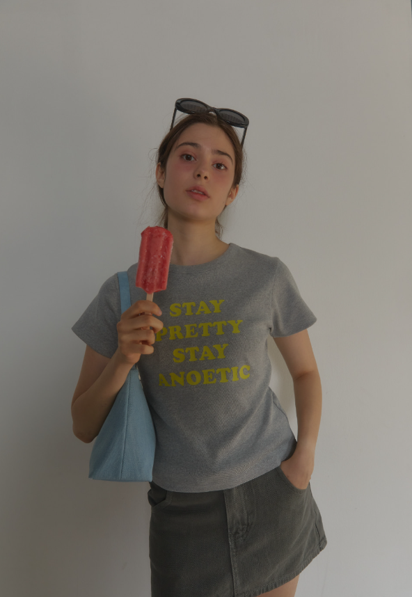 韓國 Anoetic STAY PRETTY T-SHIRT【AT002】