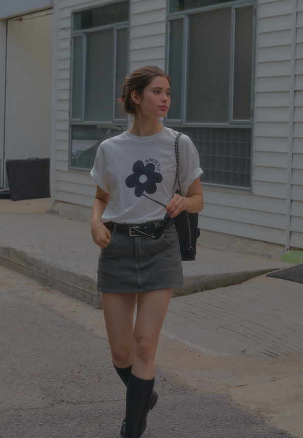 韓國 Anoetic FLOWER PIECE T-SHIRT【AT005】