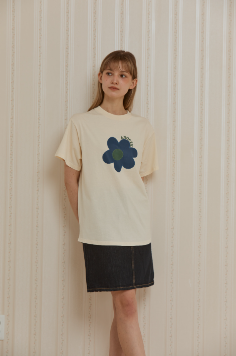 韓國 Anoetic FLOWER PIECE T-SHIRT【AT005】