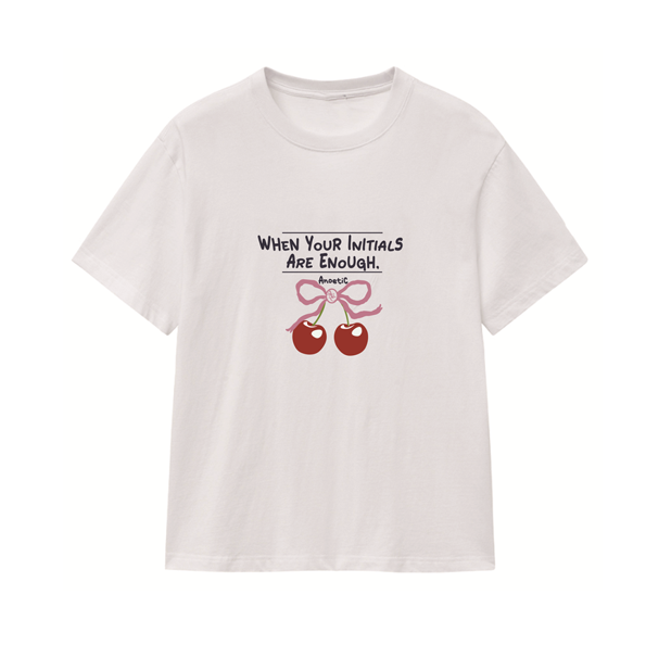 韓國 Anoetic Cherry Ribbon Logo T-shirt【AT013】