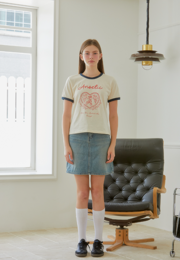 韓國 Anoetic LOVE HALF T-SHIRT【AT015】