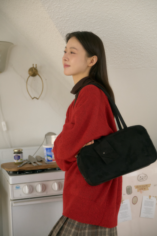 韓國 Anoetic SUEDE TOTE BAG WITH CARDCASE【AT036】