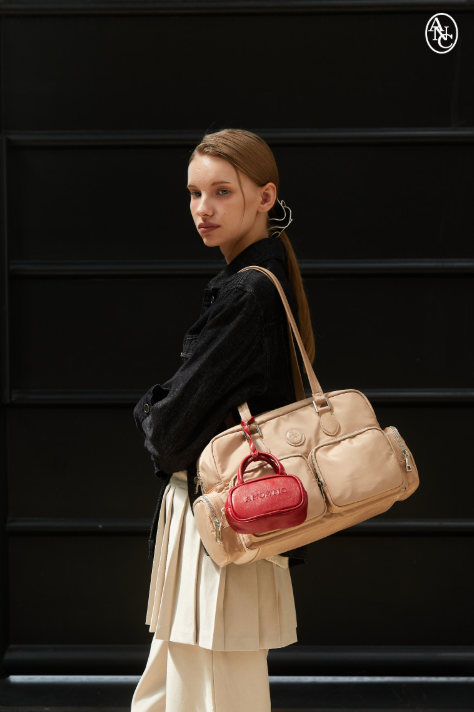 韓國 Anoetic NYLON OUTPOCKET SHOULDER BAG【AT047】
