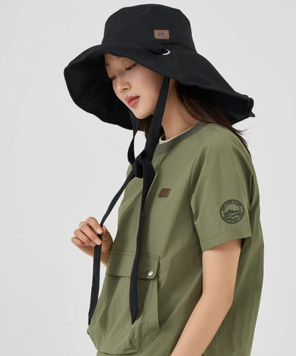 韓國 BBC Rattan Wide Brim Bucket Hat【BC010】