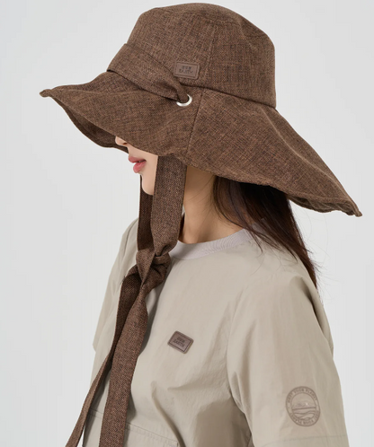 韓國 BBC Rattan Wide Brim Bucket Hat【BC010】