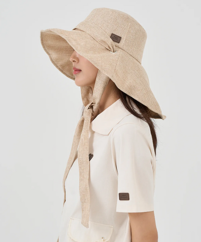 韓國 BBC Rattan Wide Brim Bucket Hat【BC010】