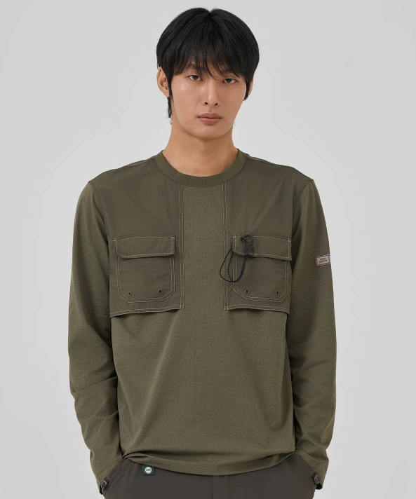 韓國 BBC Woven Patch Long Sleeve T-Shirt【BC038】