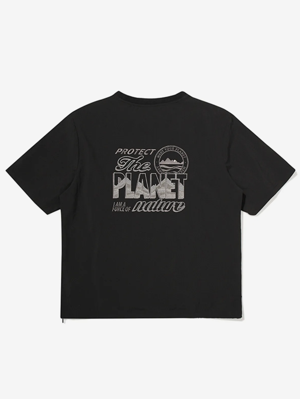 韓國 BBC Kangaroo Pocket Woven Round T-Shirt【BC052】