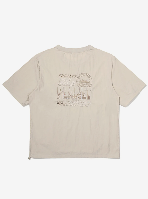 韓國 BBC Kangaroo Pocket Woven Round T-Shirt【BC052】