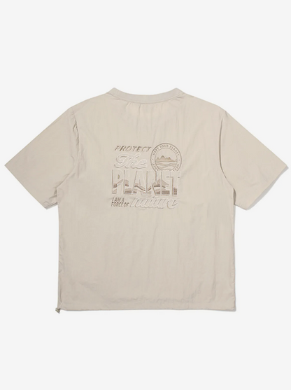 韓國 BBC Kangaroo Pocket Woven Round T-Shirt【BC052】