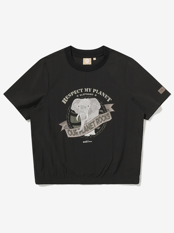 韓國 BBC W Graphic Woven Round T-Shirt【BC055】