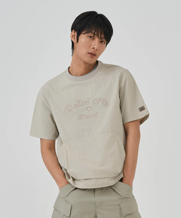 韓國 BBC Chain embroidery woven round t-shirt【BC056】