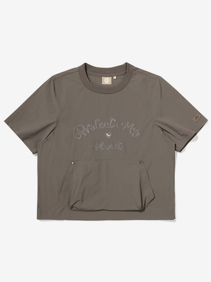 韓國 BBC W Chain Embroidered Woven Round T-shirt【BC057】