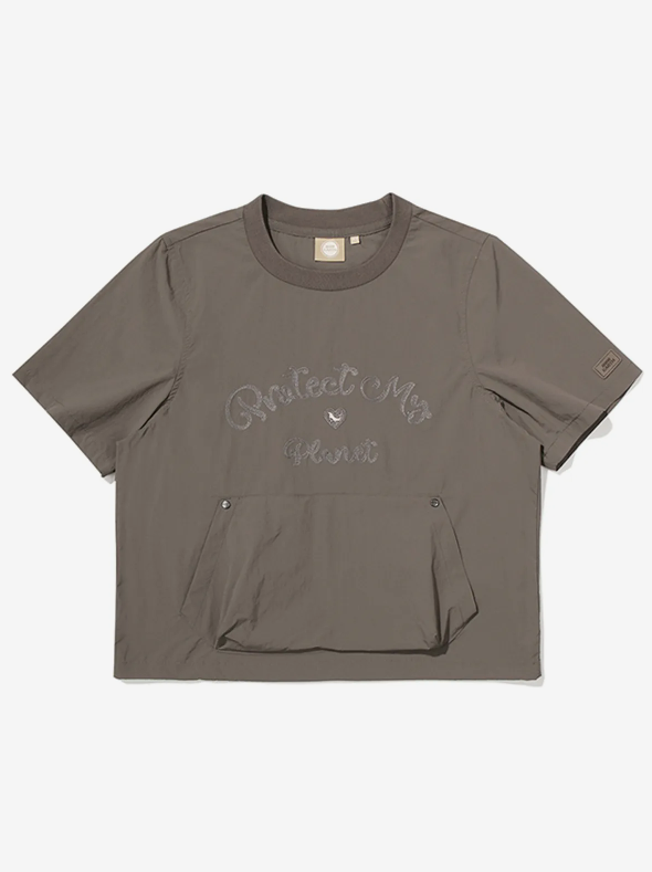 韓國 BBC W Chain Embroidered Woven Round T-shirt【BC057】